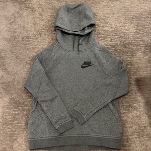 Nike Women Grey Heathered Funnel Hoodie